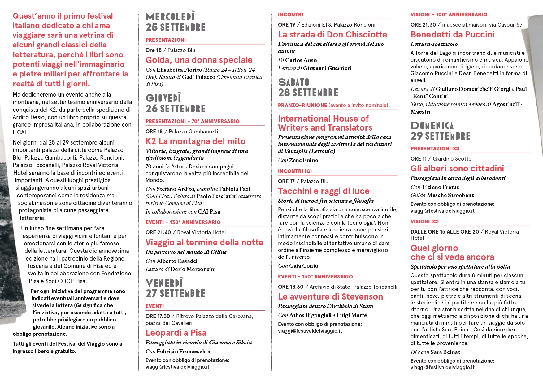 Programma del Festival 